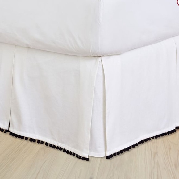 Pottery Barn Teen Emily & Meritt Pom Pom Bedskirt, full - Picture 1 of 3